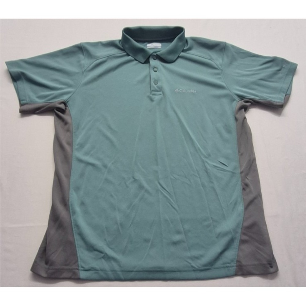 Columbia Omni-Shade men's green/gray pullover polo shirt LG outdoors golf tennis